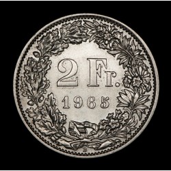 Suiza 2 Francos 1965B KM21 Ag UNC