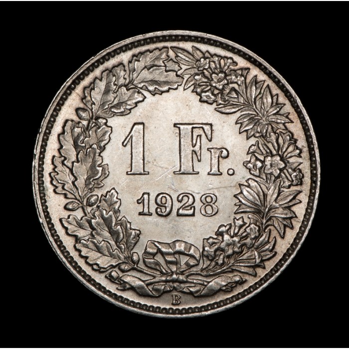 Suiza 1 Franco 1928B KM24 Ag UNC