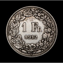 Suiza 1 Franco 1912B KM24 Ag MB+