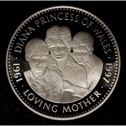 Liberia 5 Dolares 1997 Princesa Diana Madre Cariñosa KM457 Cuproniquel UNC
