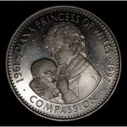 Liberia 5 Dolares 1997 Princesa Diana Compasion KM466 Cuproniquel UNC