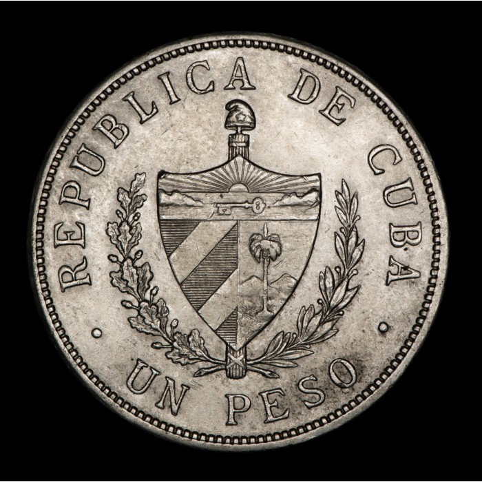 Cuba 1 Peso 1933 KM15.2 Ag EXC