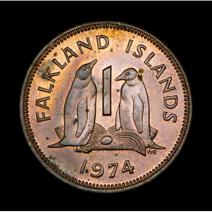 Islas Malvinas 1 Penny 1974 KM2 Bronce EXC