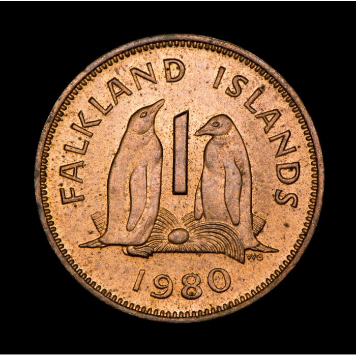 Islas Malvinas 1 Penny 1980 KM2 Bronce EXC