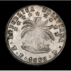 Bolivia 4 Soles 1853 FP KM123.1 Ag MB/EXC