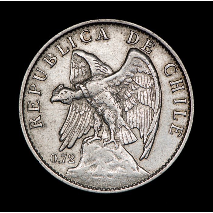 Chile 1 Peso 1915 KM152.4 Ag MB+