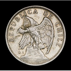 Chile 1 Peso 1922 KM152.5 Ag MB/EXC