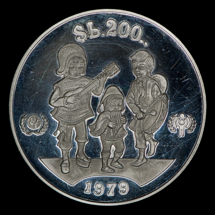 Bolivia 200 Pesos Bolivianos 1979 KM198 Ag Proof EXC+