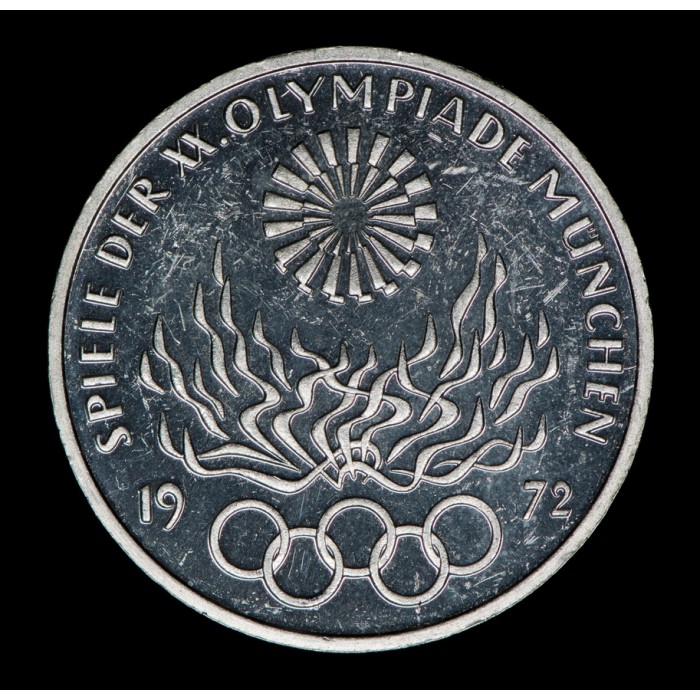Alemania 10 Marcos 1972 F KM135 Juegos Olimpicos de Munich Ag UNC