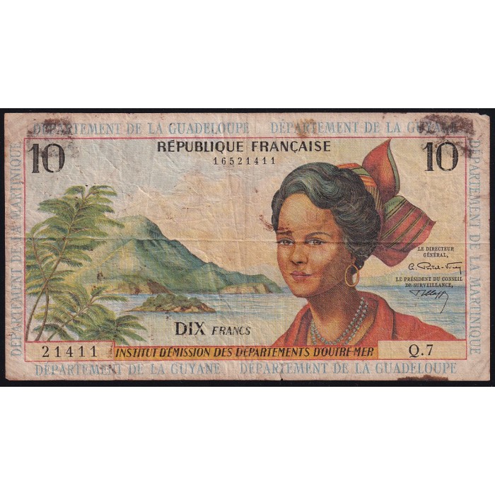 Antillas Francesas 10 Francos 1964 P8b B-