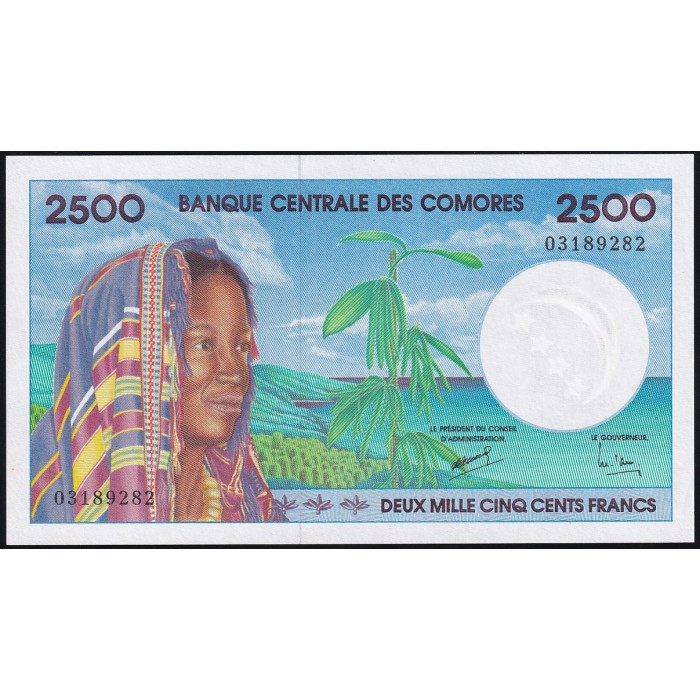 Comores 2500 Francos 1997 P13 UNC