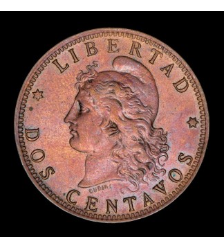 Argentina 2 Centavos 1890 Cobre EXC+