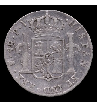 Potosi 4 Reales 1820 PJ CJ7.5 KM88 Ag MB-