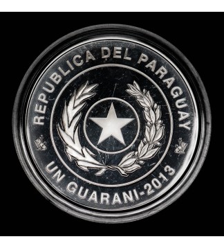 Paraguay 1 Guarani 2013 Copa Mundial Fifa Brasil 2014 KM212 Ag Proof UNC