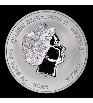 Tuvalu 1 Dolar 2022 James Bond 007 Ag 1Oz Proof UNC