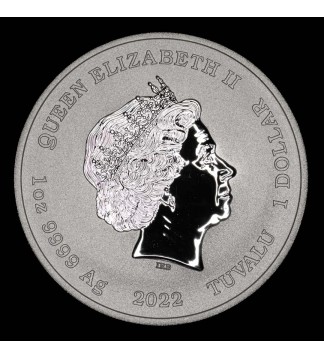 Tuvalu 1 Dolar 2022 Familia Simpsons Ag 1Oz Proof UNC