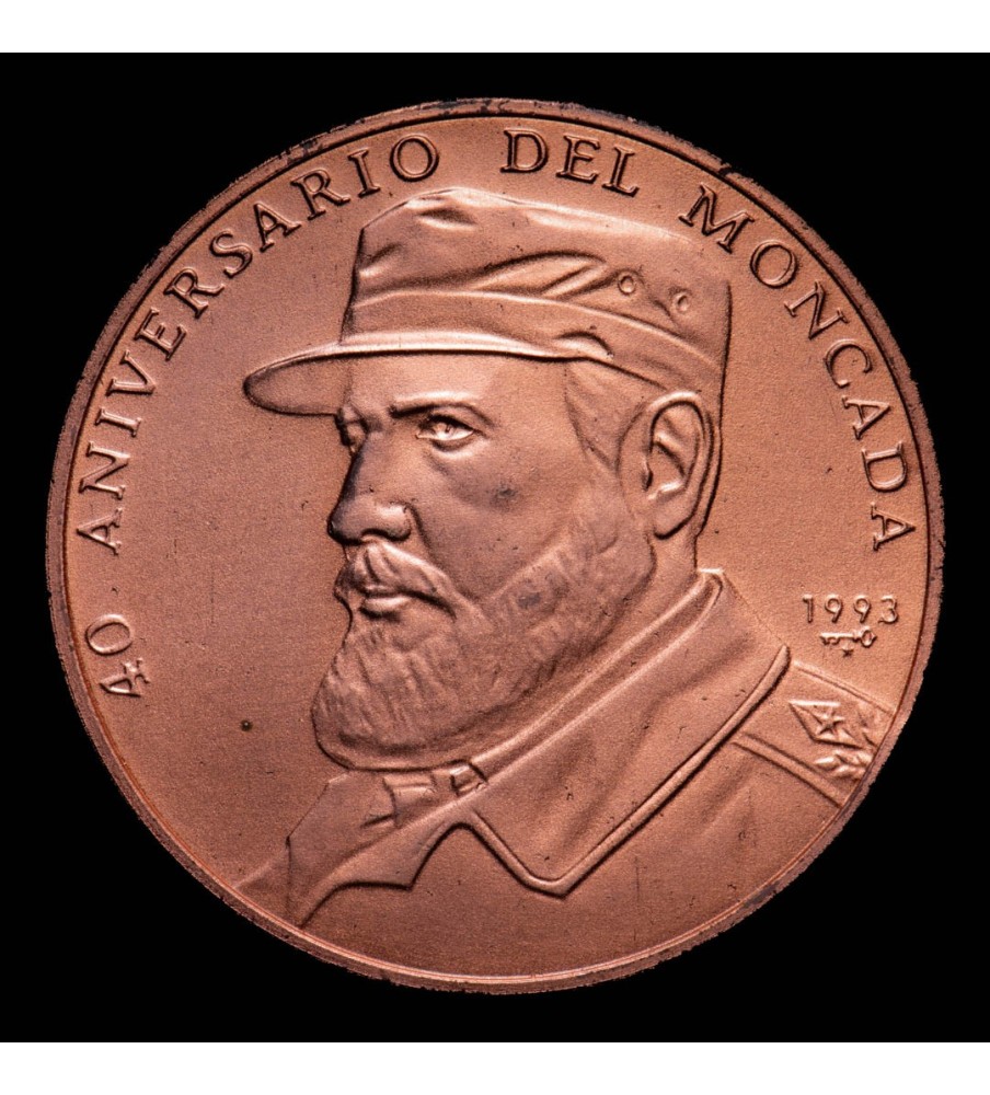 Cuba 1 Peso  1993 40° Aniversario del Moncada KM397 Cobre UNC