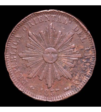 Uruguay 40 Centesimos 1857D KM10 Cobre B
