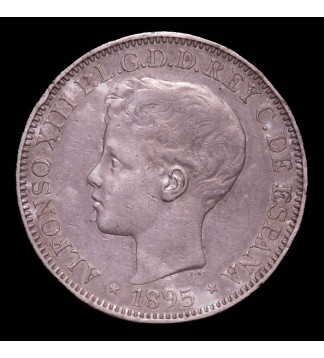 Puerto Rico 1 Peso 1895 KM24 Ag MB+