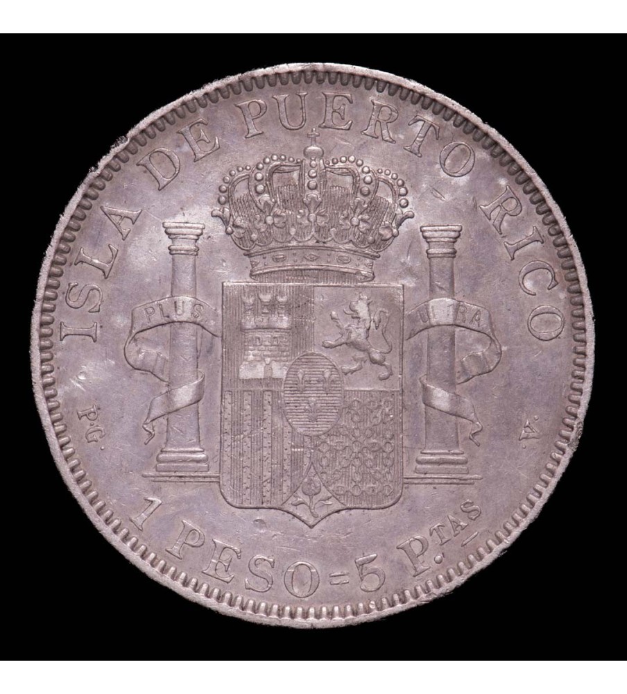 Puerto Rico 1 Peso 1895 KM24 Ag MB+