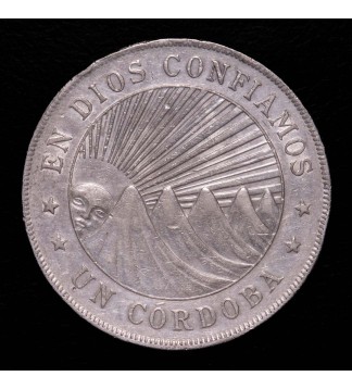 Nicaragua 1 Cordoba 1912 H KM16 Ag MB+