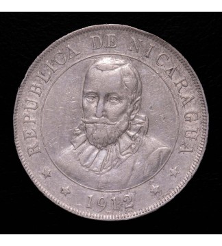 Nicaragua 1 Cordoba 1912 H KM16 Ag MB+