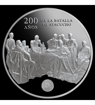 Peru 1 Sol 2024 Bicentenario de la Batalla de Ayacucho Ag Proof UNC