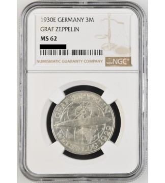Alemania 3 Marcos 1930E Graf Zeppelin Ag NGC MS62