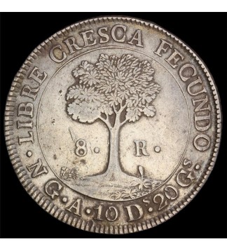 Republica Federal Centroamericana (Guatemala) 8 Reales 1847 NGA KM4 Ag PCGS XF45