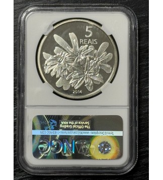 Brasil 5 Reales 2014 Juegos Olimpicos Rio Remo KM697 Ag NGC GEM PROOF