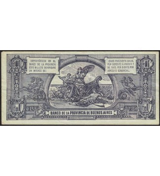 Buenos Aires Certificado de Deposito 1 Peso 1891 PS573a Bauman BA-212a Sin Cancelar EXC