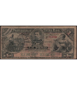 Entre Rios Banco Provincial 1 Peso 1885 PS767 ENR-268 Bueno