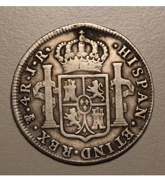 Potosi 4 Reales 1774 JR CJ:64.2 Carlos III Perforada y Tapada