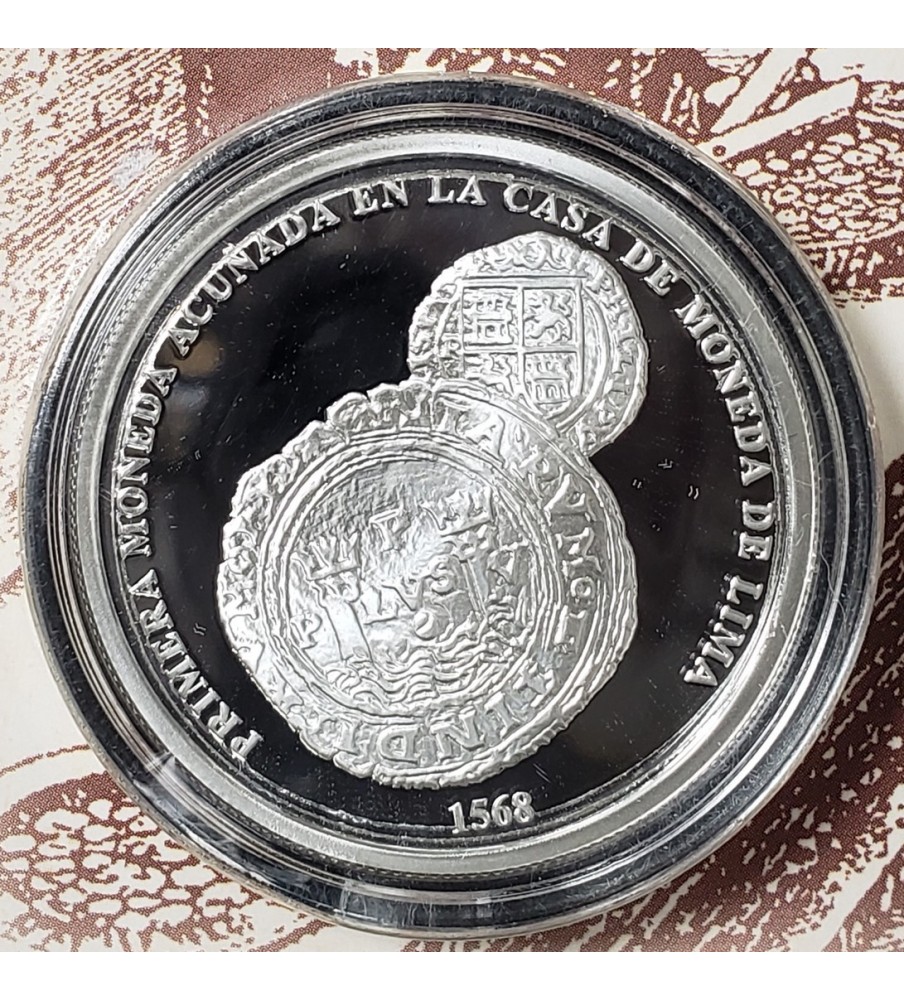 Peru Moneda de Plata 1 Sol Año 2018 "450 años primera acuñacion lima" Onza Proof UNC