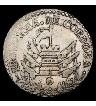 Cordoba 2 Reales 1844 A17-R9 CJ49.3.5 Ag EXC-