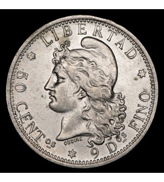 Argentina 50 Centavos 1883 CJ17.2 Ag MB+