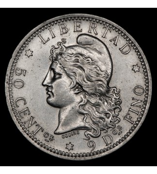 Argentina 50 Centavos 1882 CJ16.2 Ag EXC+